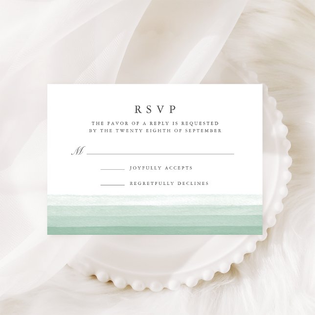 Dip Dye Watercolor RSVP Card | Fern (Creator Uploaded)