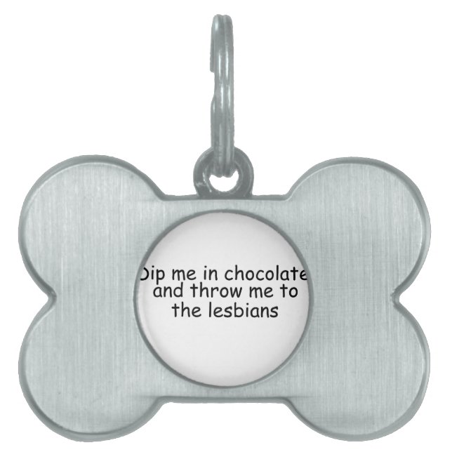 Dip me in chocolate pet name tag (Front)