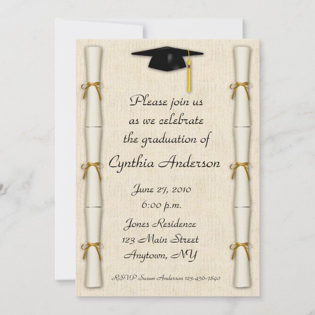 Diploma Border Graduation Invitation (Front)