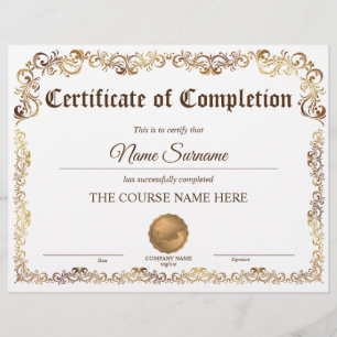Diploma Certificate of Completion Award Course