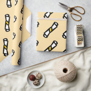Diploma Pattern Graduation Wrapping Paper