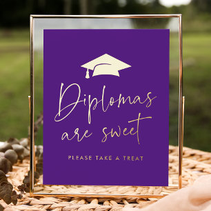 Diplomas Are Sweet Purple Graduation Party Foil Prints