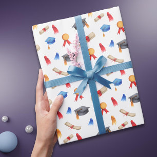 Diplomas Graduation Caps Wrapping Paper