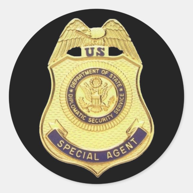 Diplomatic Security sticker (Black Background) (Front)