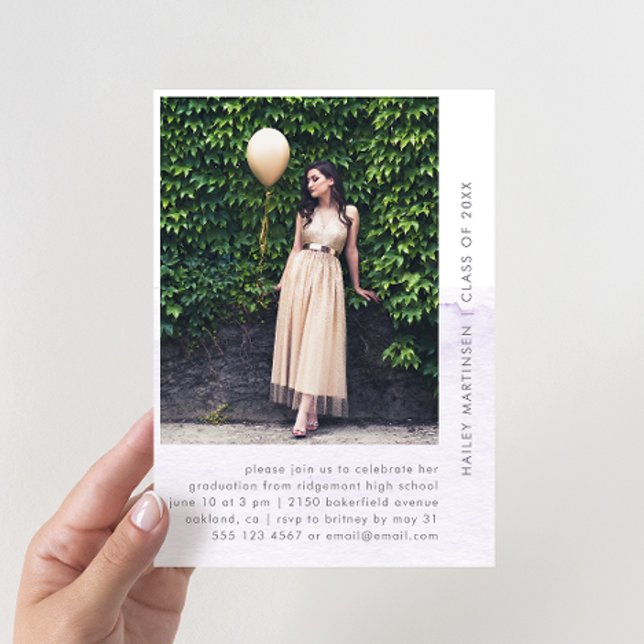 Dipped Pastel One Photo Graduation Party  Invitation (Creator Uploaded)