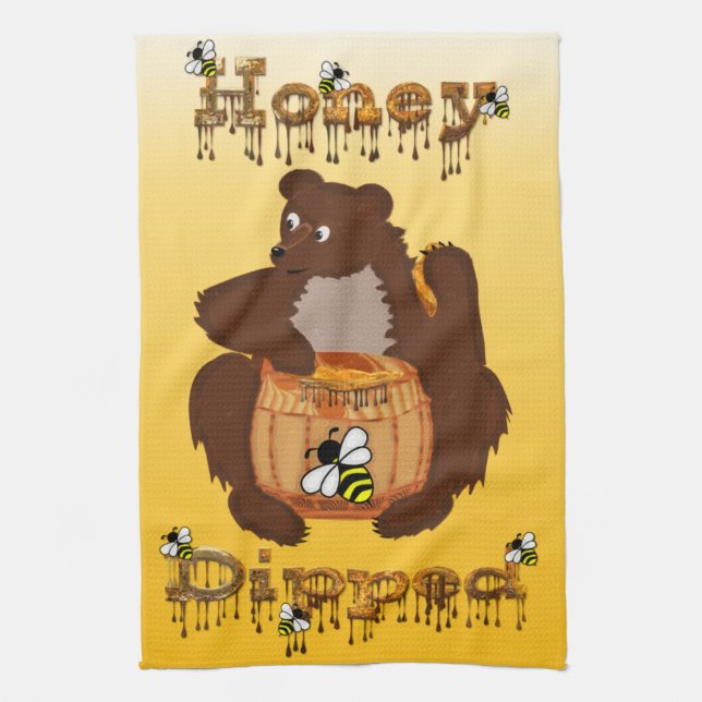 Dipped With Honey Tea Towel (Vertical)