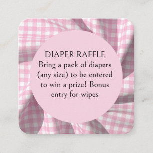 Dipper Raffle gingham baby shower  Enclosure Card