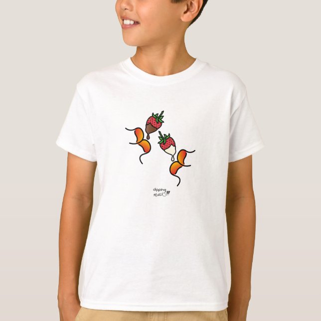 dipping muackS!!! Strawberry and Chocolate Boy T-Shirt (Front)