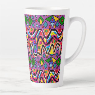 Dippy Hippy Retro painting style Latte Mug