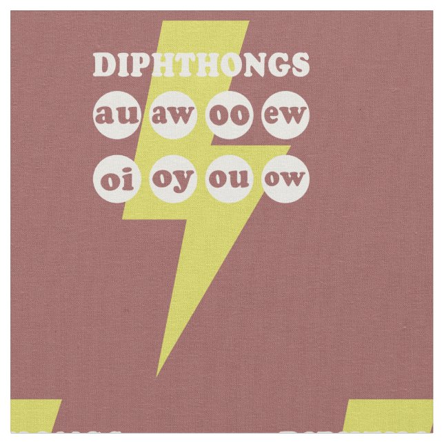Dipthongs Learning English with phonics Fabric (Close Up)