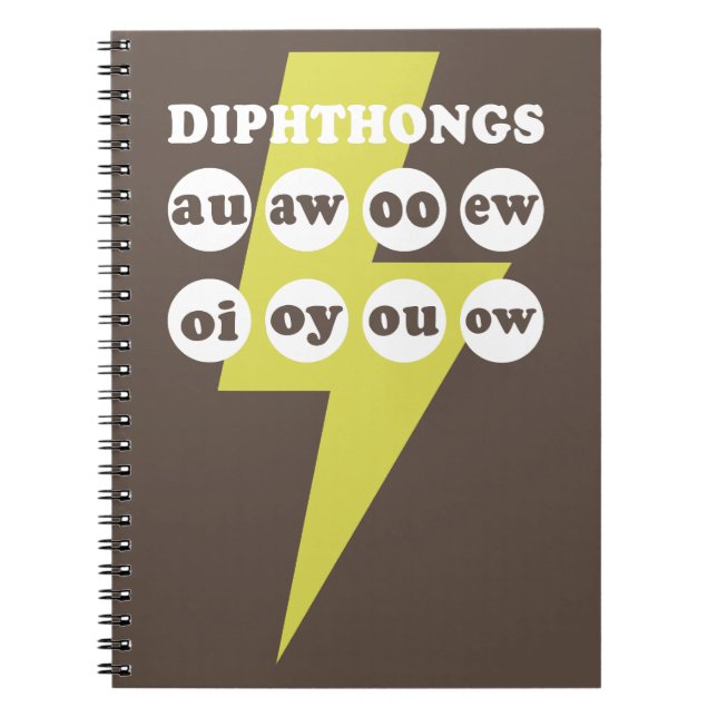 Dipthongs Learning English with phonics Notebook (Front)