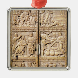 Diptych showing the Miracles of Christ Metal Tree Decoration