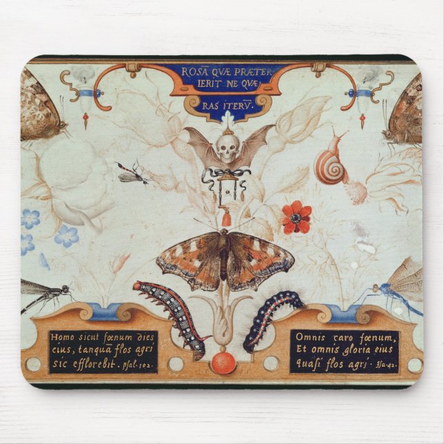 Diptych with flowers and insects, 1591 mouse pad (Front)