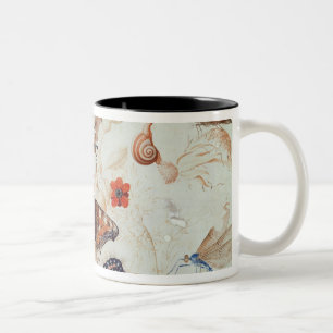 Diptych with flowers and insects, 1591 Two-Tone coffee mug