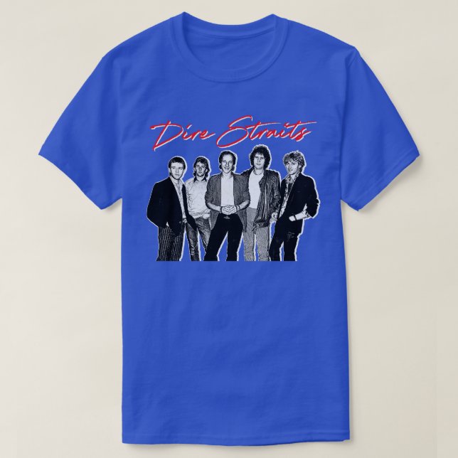 Dire Straits Retro Faded Style Fan Design 1 T-Shirt (Design Front)