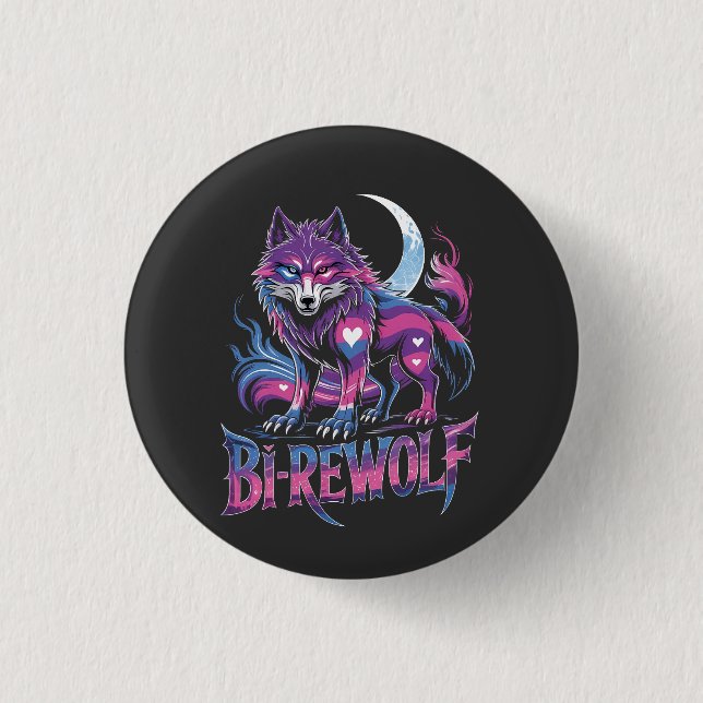 Dire Wolf Birewolf Bisexual LGBT 3 Cm Round Badge (Front)