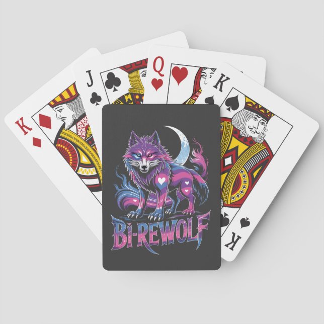 Dire Wolf Birewolf Bisexual LGBT Playing Cards (Back)