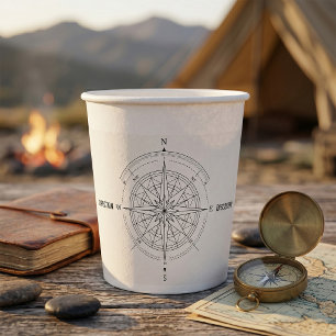 Direction Discovery Nautical Compass Rose Paper Cups
