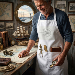 Direction Discovery Nautical Compass Rose  Standard Apron