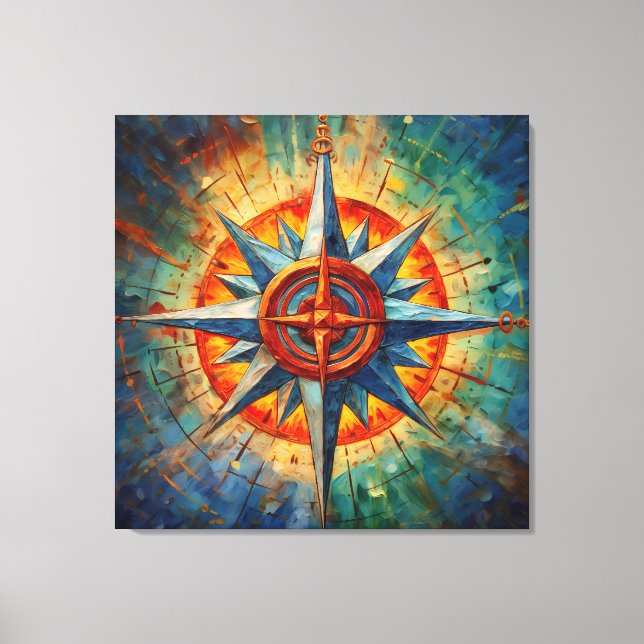 Direction in Chaos (Compass Rose) Canvas Print (Front)