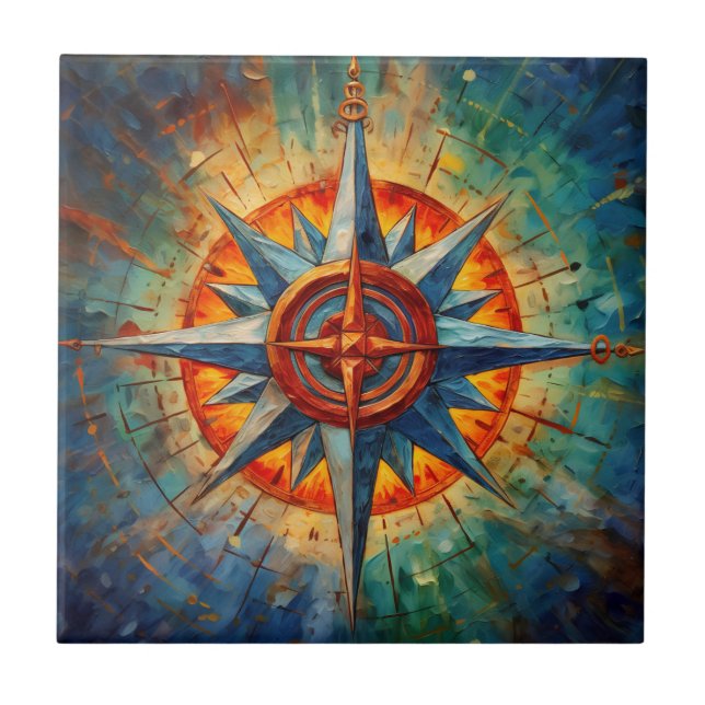 Direction in Chaos (Compass Rose) Tile (Front)