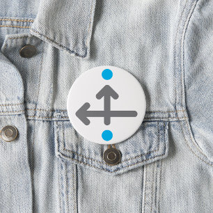 Directional Arrow Modern Minimalist Geometric  7.5 Cm Round Badge
