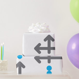 Directional Arrow Modern Minimalist Geometric  Wrapping Paper