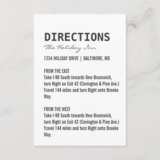 Directions Card | We (Front)