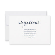 Directions | Dusty Navy Wedding Directions Card