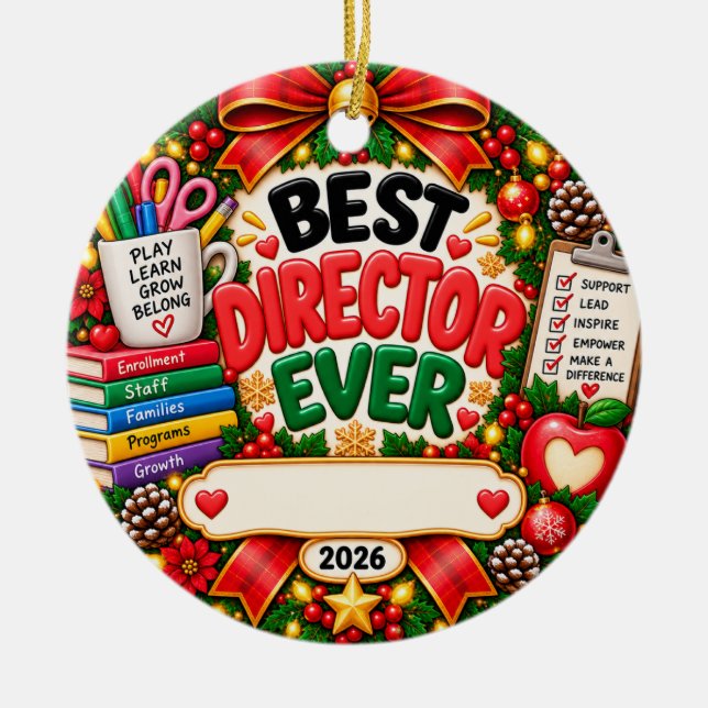 Director Ceramic Tree Decoration (Front)