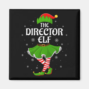 Director Elf Christmas Family Girls Women Elf Squa Magnet