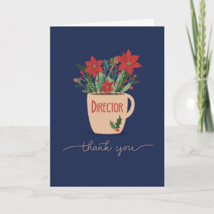 Director Thank You at Christmas Poinsettias Card