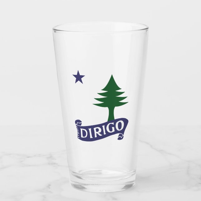 Dirigo / 1901 Maine Flag Glass (Front)