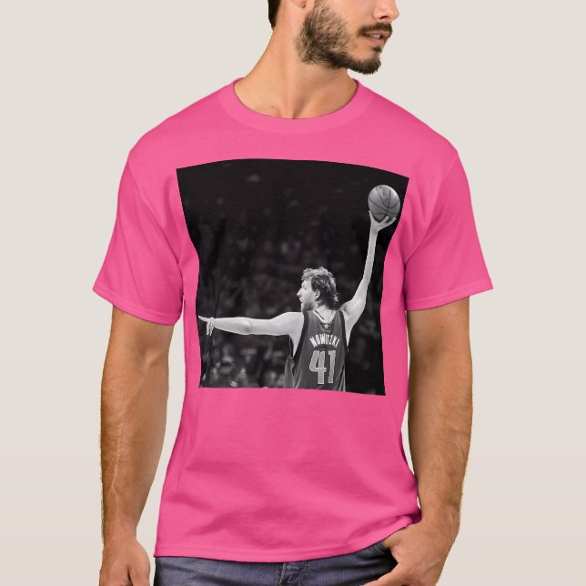 Dirk Nowitzki - Black  White T-Shirt (Front)