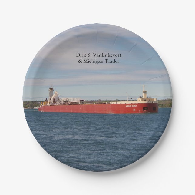 Dirk S. VanEnkevort & Michigan Trader paper plate (Front)