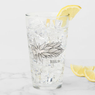 Dirona albolineata nudibranch cartoon illustration glass