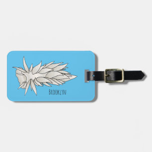 Dirona albolineata nudibranch cartoon illustration luggage tag