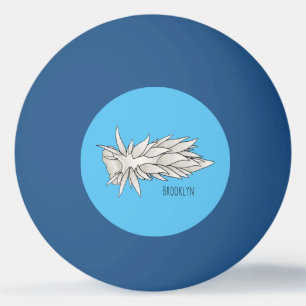 Dirona albolineata nudibranch cartoon illustration ping pong ball