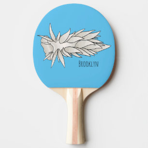 Dirona albolineata nudibranch cartoon illustration ping pong paddle
