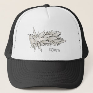 Dirona albolineata nudibranch cartoon illustration trucker hat