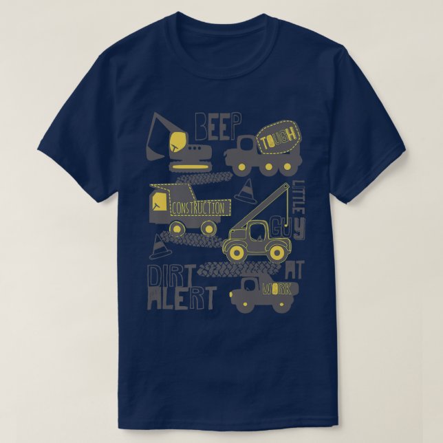 Dirt Alert Excavator Driver Backhoe Construction T T-Shirt (Design Front)