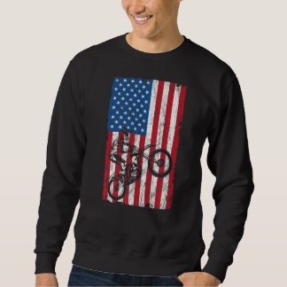 Dirt Bike American Flag Graphic Patriotic Usa 4th  Sweatshirt