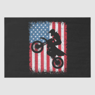 Dirt Bike American Flag Motocross Biker Men Boys V Tissue Paper