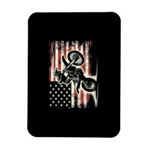Dirt Bike American Flag Motocross Biker Vintage US Magnet