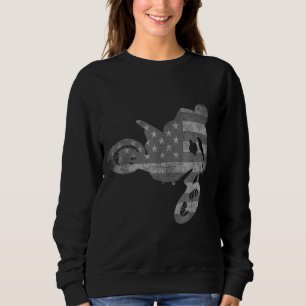 Dirt Bike American Flag Motocross Enduro Sweatshirt