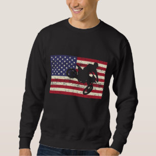 Dirt Bike American Flag Motocross Enduro Sweatshirt
