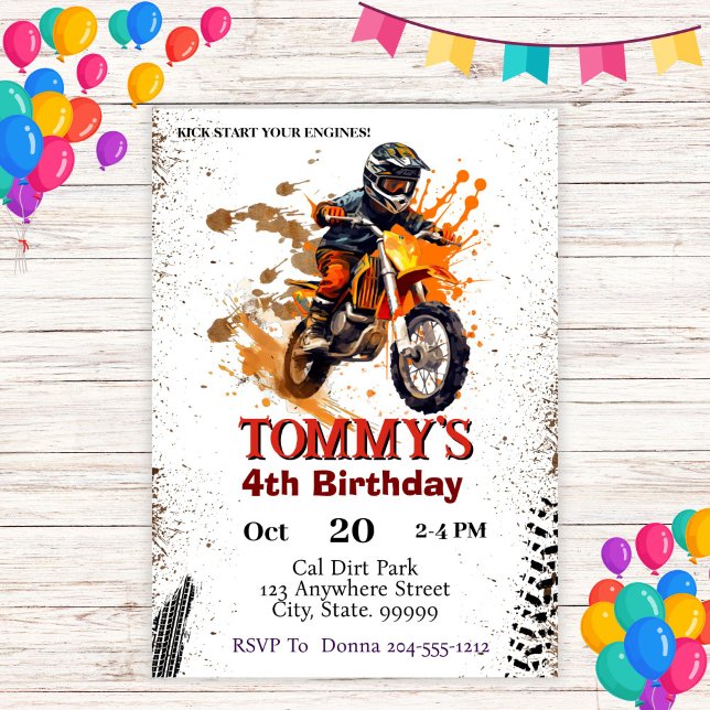 Dirt Bike Birthday Party  Invitation (Creator Uploaded)