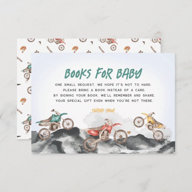 Dirt Bike Books For Baby invitation insert (Front/Back)