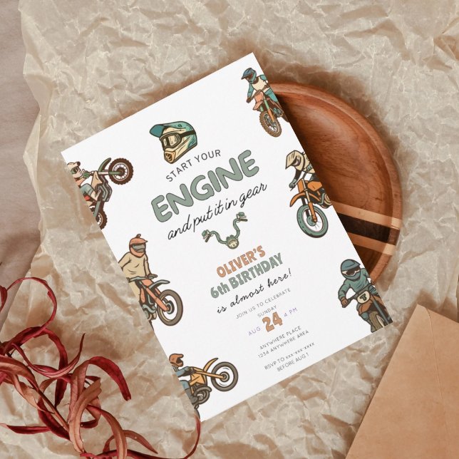 Dirt bike boy 6th birthday invitation (Creator Uploaded)