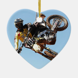 Dirt bike ceramic tree decoration